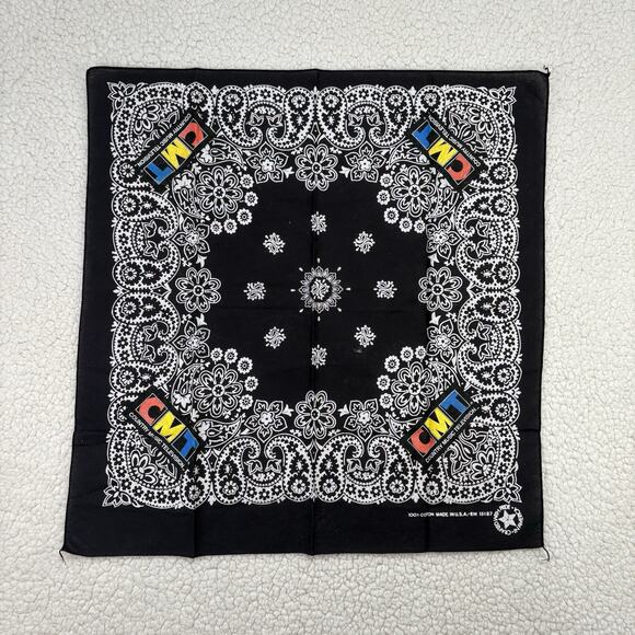 90s Y2K CMT Country Music Television Video Banadana Scarf USA Vintage Cotton TV - Picture 1 of 5
